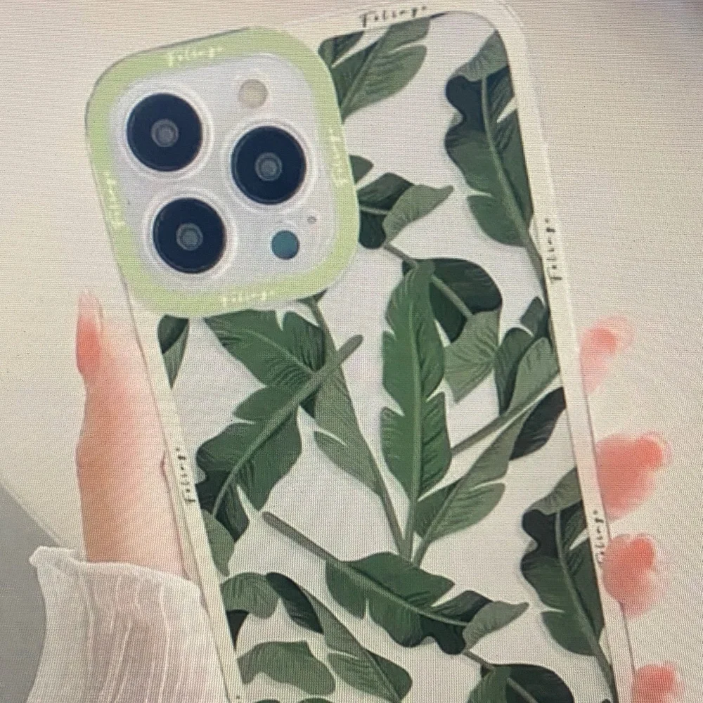 Tropical Leaf Phone Case - Green and White